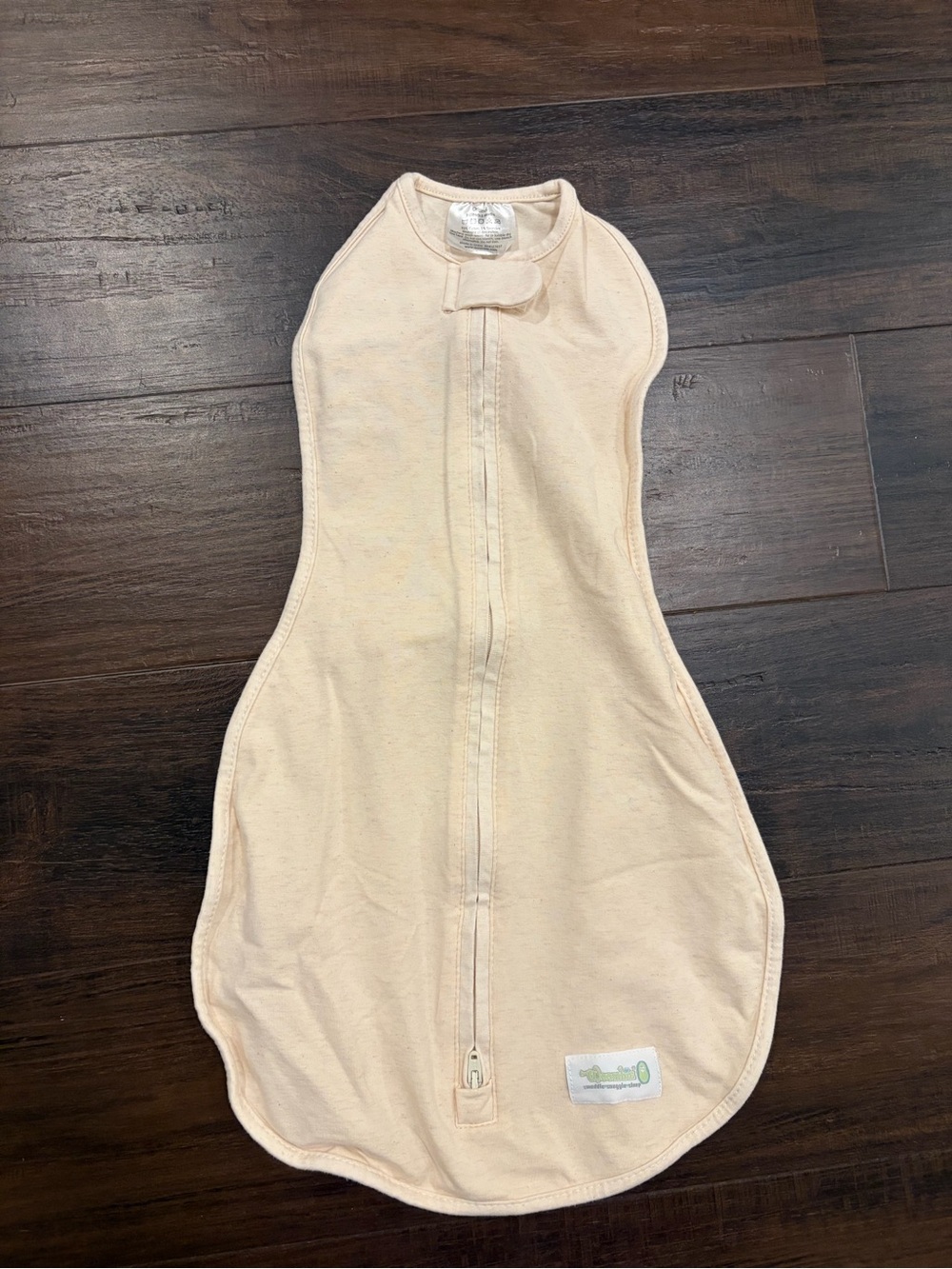 Woombie Swaddle 0 3M Cotton Cream Baby Sleep Sack Zip